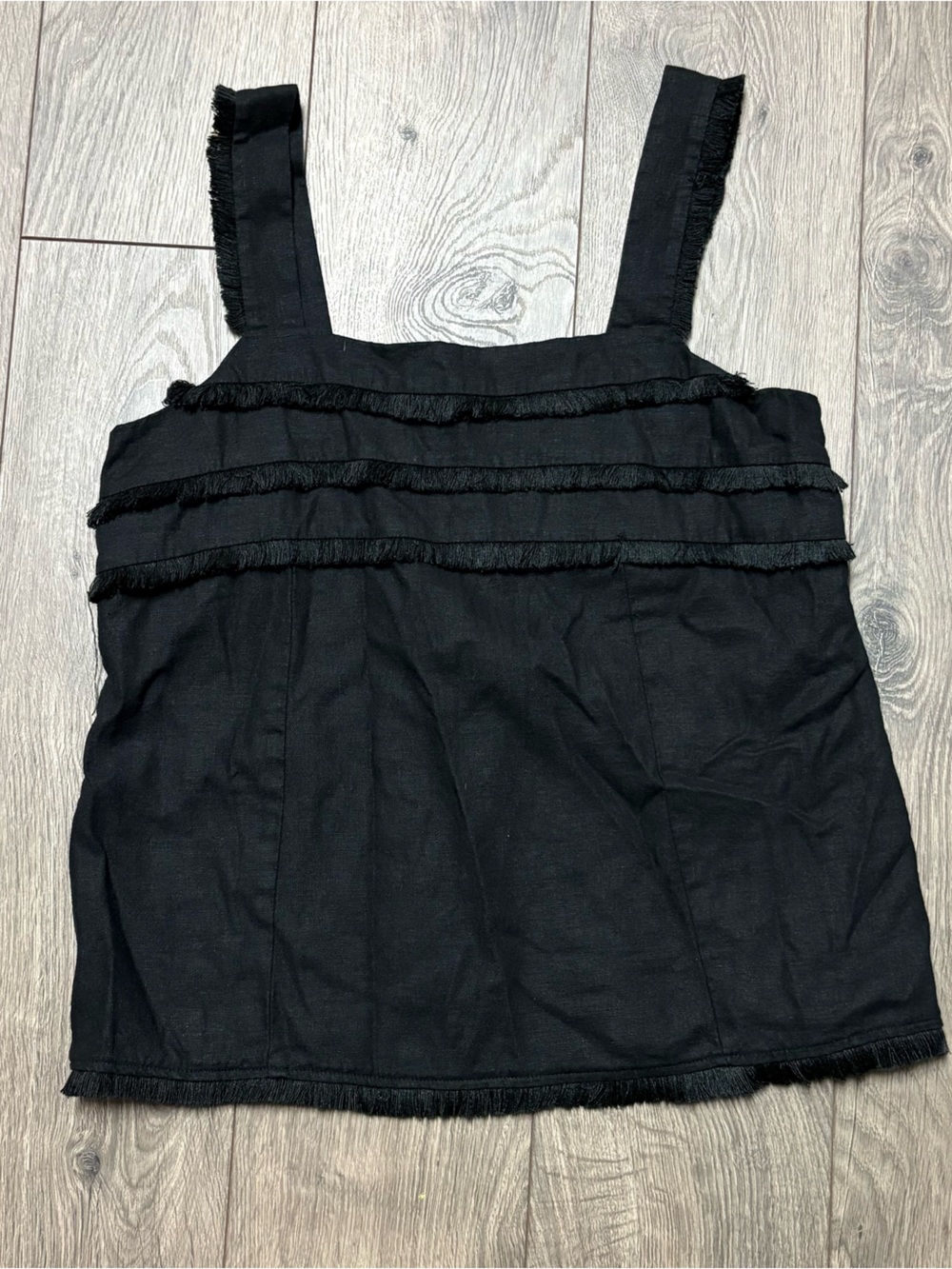 Black fringe tank top